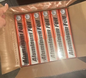 "24 PK" 200 Square Foot Roll SQ. FT. Aluminum Foil DISPOSABLE TIN Grill wrap - Picture 1 of 5
