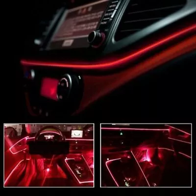 2m Red LED Car Interior Decorative Atmosphere Wire Strip Light Accessories US - Image 1 of 4