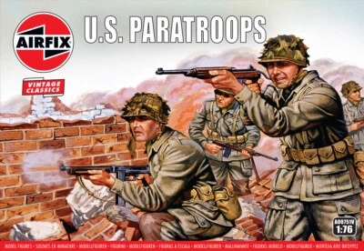 Vintage Classic: US Paratroops 1:76 Figure Plastic Model Kit AIRFIX - Immagine 1 di 2