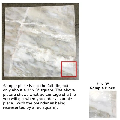 Tile Glacier Gold Marble Remodel Stone About 3x3 SAMPLE PIECE TS-42 - Image 1 of 4