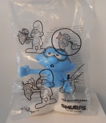 Juguete de comida para niños Pitufos The Lost Village 2016 Burger King Peyo Pitufo cerebral Foto 1 de 4