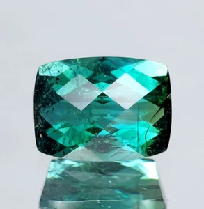 IMPRESIONANTE COJÍN A CUADROS CORTE TURMALINA VERDE NATURAL PIEDRA PRECIOSA SUELTA de 2,75 quilates - Imagen 1 de 4