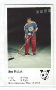 1981-82 Victoria Cougars (WHL) Stu Kulak postcard