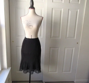 Size: M Black Pleated Skirt Flared Knee Length Elastic Waistband Women - Bild 1 von 9
