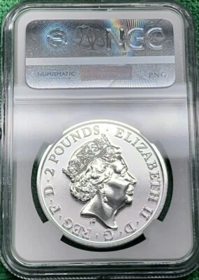 2016 Great Britain £2. Year of the Monkey. 1 oz Silver NGC MS 69 DPL. Top Pop. - Image 1 of 4