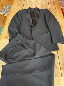 Elegant Oscar Jacobson for AUSTIN REED Pure Wool Satin Trim TUXEDO DJ Suit, 40 - Picture 1 of 10