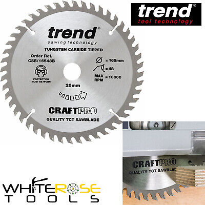 Trend Circular Saw Blade Craft Pro 165mm X 20mm Bore 48 Tooth Fine Finish Cut • 17.65£