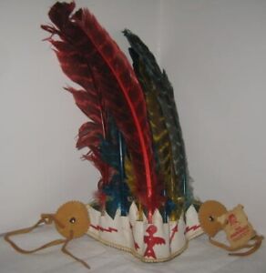 Old American Indian Cherokee Qualla Reservation Souvenir Childs Headdress