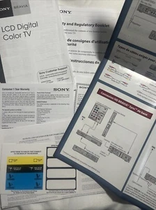Sony Bravia KDL-46S504 Manual Stickers Safety Diagram User Instructions NO TV - Bild 1 von 8