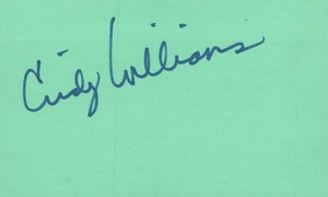 Cindy Williams Actress 1976 Sam Goody TV Movie Autographed Signed Index Card