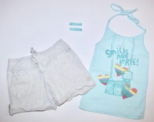 Gap Kids Girls Spring Break Gray Shorts & Aqua Halter Tank Top XS 4-5 - Picture 1 of 5