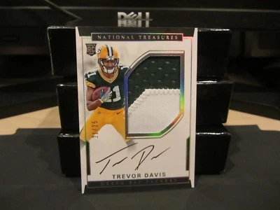National Treasures Parallel Autograph Jersey Packers Trevor Davis 21/25 2016 - Image 1 of 4