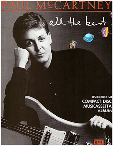 1988 Paul McCartney Bass Guitar All The Best Italian Vintage Print Ad 1980s - Imagen 1 de 1