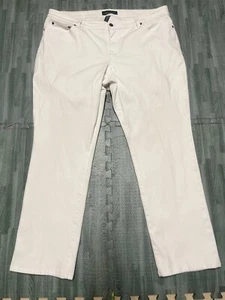 Lauren Ralph Lauren Womens Jeans White 20W  Straight Denim Stretch Cotton Blend - Picture 1 of 9