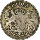 [#385442] Coin, German States, Baden, Leopold I, 6 Kreuzer, 1840, Ef(40-45), Sil