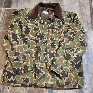 VTG Bone-Dry Redhead Camouflage Hunting Jacket Corduroy Collar Lined Size 46 - Picture 1 of 10