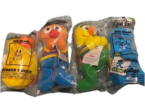 NWT Kellogs Sesame Steet Mini Plush Dolls Set of 4 Duckie Ernie Bert TWIDDLE 2 - Picture 1 of 1