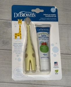 Dr. Brown’s Giraffa Set Spazzolino da Denti e Dentifricio alla Fragola per Neonati-Bambini - Foto 1 di 2