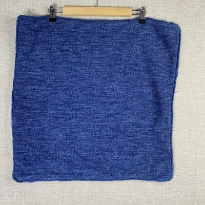 Juego de 4 fundas de almohada Pottery Barn azul micro flecos textiles 22x22 cremallera trasera Foto 1 de 4