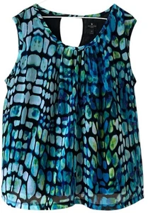 Worthington Bluse Damen Größe 2X Bunt Gefüttert Tanktop Ärmellos Geometrisches Muster - Bild 1 von 10