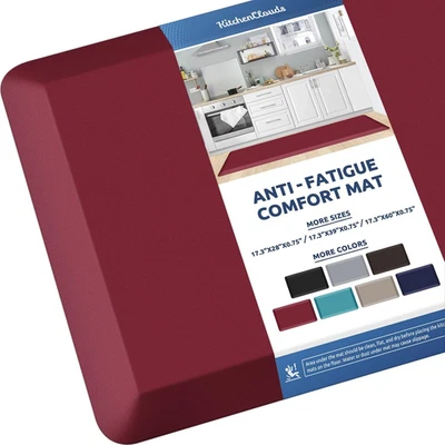 KitchenClouds Alfombrilla de Cocina Acolchada Anti Fatiga 60L x 17.3W x 0.8Th, Roja Foto 1 de 4