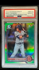 Bowman Draft Mikey Romero 2022 refractor verde cromo 1er #21/99 PSA 10 BDC-42 - Imagen 1 de 2