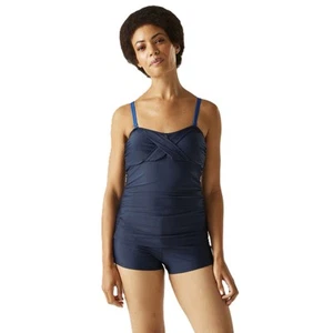 Camiseta tankini Regatta Aceana III para mujer natación playa vacaciones - negra/blanca - Imagen 1 de 15