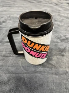 Vintage Dunkin Donuts Travel Mug Coffee Cup 1990s Retro Collectible with Lid - Picture 1 of 9