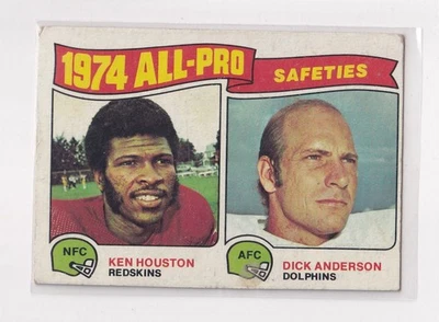 1975 Topps All-Pro Safeties # 222 Ken Houston, Dick Anderson Nice Card - Image 1 of 2