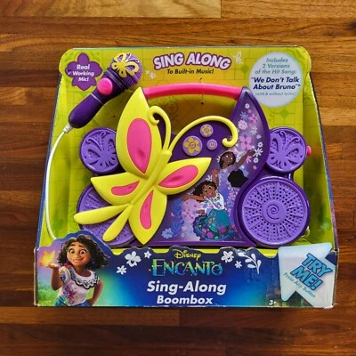 Disney Encanto Sing Along Boombox Purple Microphone Butterfly Set NEW Music Toy - Image 1 of 4