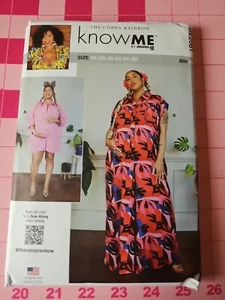 Know Me Pattern ME2081 Maternity Romper + Jumpsuit Sizes 18 20 22 24 26 UNCUT - Picture 1 of 7