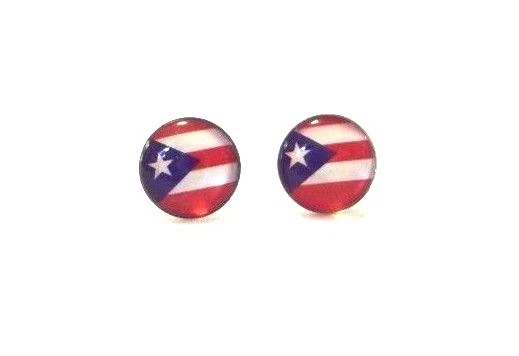 3 pares de aretes perforados de metal unisex bandera de Puerto Rico regalo recuerdos .8 mm Foto 1 de 1