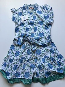 Oliphant Ruffle Collar Button Mini- Poppy Blue Size large - Picture 1 of 5