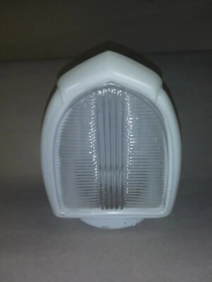 Vintage Salvaged Lighting Milk Glass & Clear Wall Sconce Globe Beehive Cathedral - Image 1 of 4