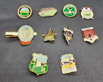 10 x Bundle of Collectable Vintage & Modern Brass/Enamel Bowling Club Pin Badges - Image 1 of 4