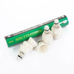 12 pcs Professional Real White Feather Premium Shuttlecock Badminton Ball - Picture 1 of 7