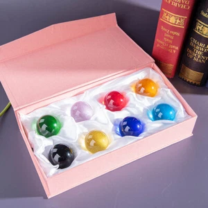 Juego de 8 Colores Bola de Cristal Vidrio Esfera Pisapapeles Arte Gigante Boda Regalo 40MM - Imagen 1 de 6