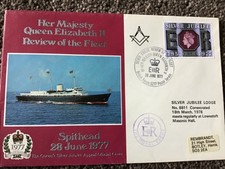 ROYAL NAVY COVER FDC FIRST DAY COVER ROYAL NAVY COVER QE2 REVIEW THE FLEET 1977