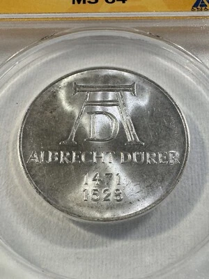 1971-D Germany 5 Marks Albrecht Durer Commemorative Graded MS 64 by ANACS - Image 1 of 4