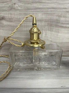 Retro Hammered Glass Pendant Light Copper Gold With E27 Bulb FAST FREE SHIPPING - Picture 1 of 12