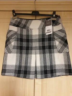 С ЯРЛЫКАМИ Mexx шерсти юбка размер 12 шикарный чек узор RRP £39 - Изображение 1 из 4