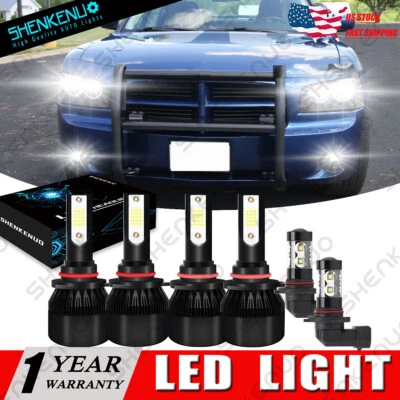 For Dodge Charger 2006 2007-2009 Combo 6000K Front LED Headlight Hi-Lo +Fog Lamp Foto 1 de 4