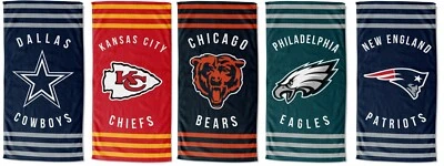 30 x 60 Striped beach towel - NFL - Pick Your Team - NFL FOOTBALL Beach towel  - Image 1 of 4