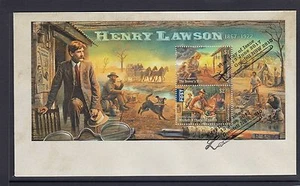 AUSTRALIA 2017 - HENRY LAWSON [ POET and Author ] minisheet  on FDC  - Bild 1 von 1