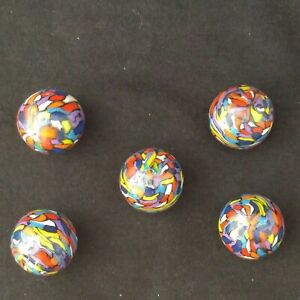 Original Handmade Clay Marbles set #71 Black base guinea. Signed Dated Claystone