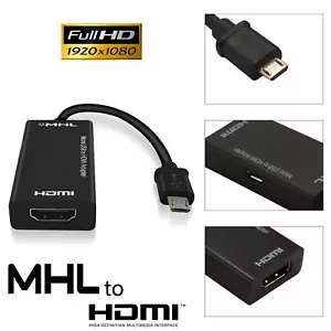 MHL Micro USB 2.0 to HDMI Adapter Cable for Android Phone Smartphone Tablet TV A - Picture 1 of 8