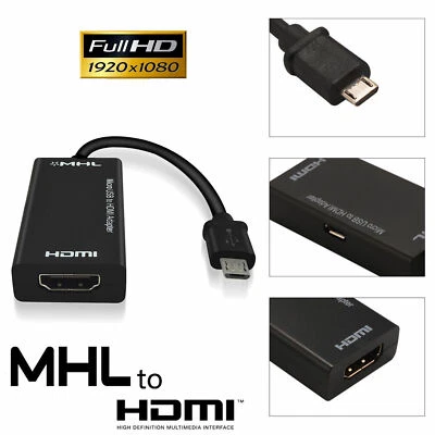 MHL Micro USB 2.0 to HDMI Adapter Cable for Android Phone Smartphone Tablet TV A - Image 1 of 4