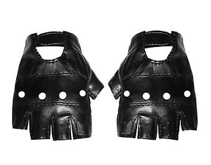 Fingerless Moto Gloves Driving Motorcycle Biker Punk Rocker Costume 995508