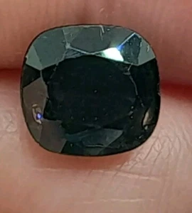 2.10 Ctw. VS Natural Deep Bluish Green Sapphire Australia, Cushion Shape, Gem! - Picture 1 of 8