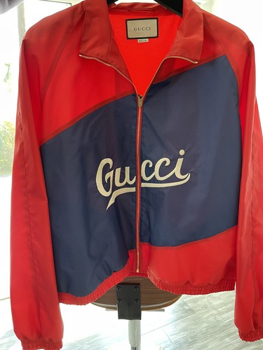 Giacca di nylon Gucci con scritta Gucci rossa taglia 58 3XL + ricevuta online AUTENTICA